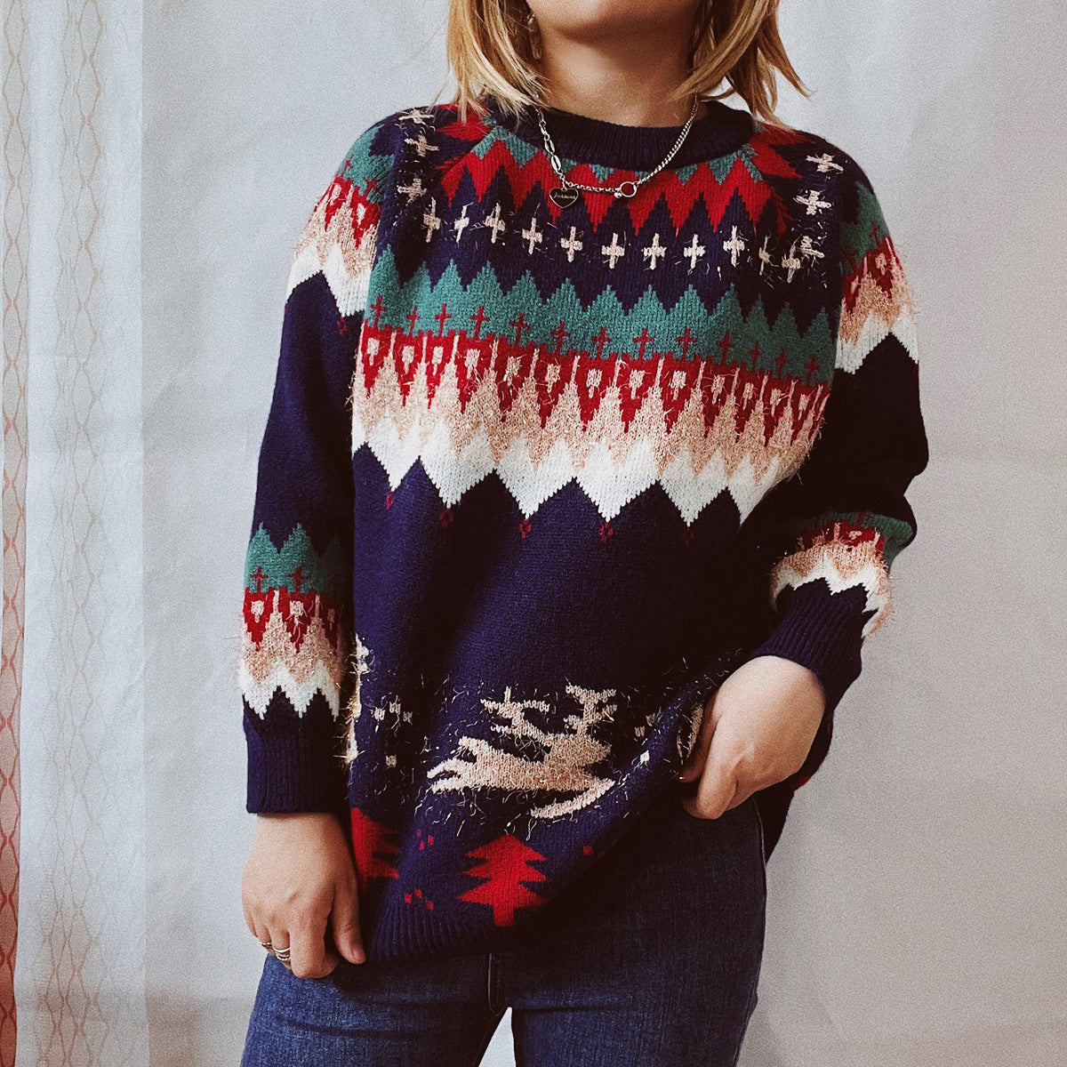 Rain Valmont — Christmas Element Long Sleeve Sweater, alternate view 4