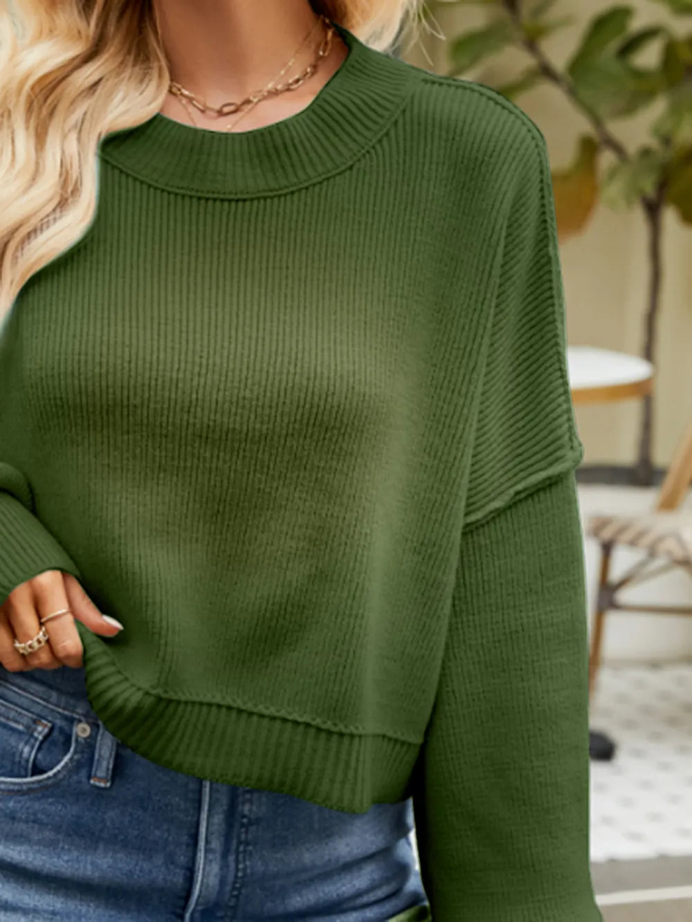 Dove Valmont — Round Neck Lantern Sleeve Sweater, alternate view 22