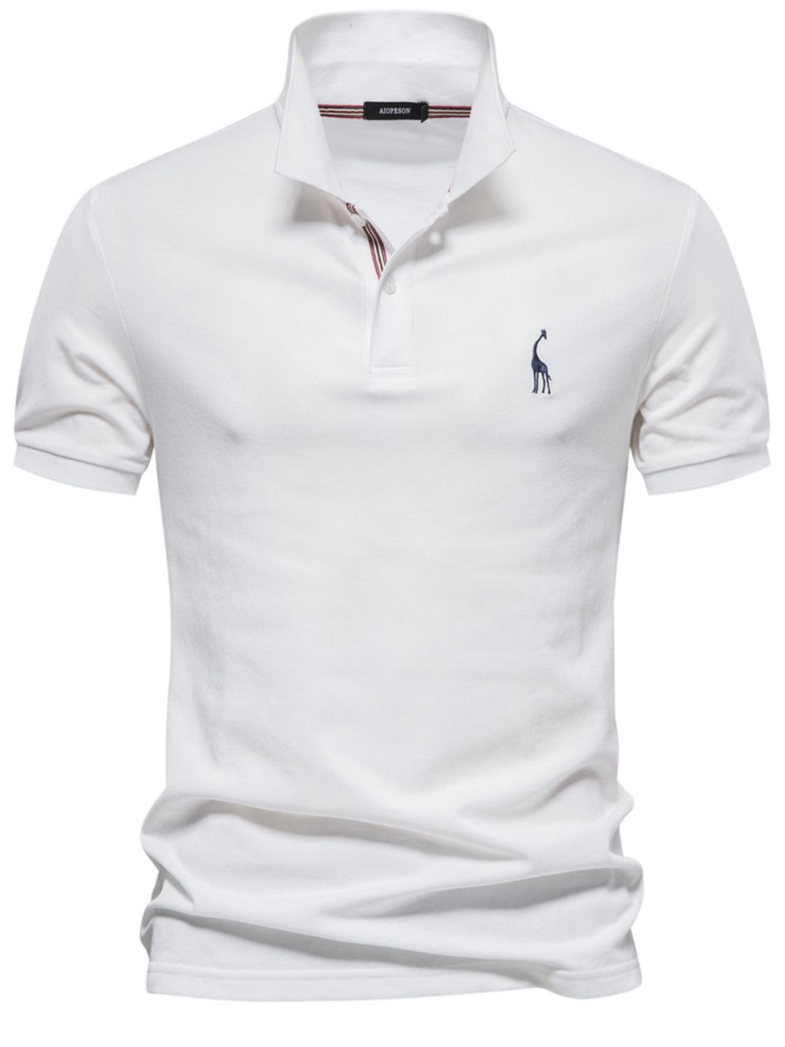 Vincenzo — Men's Giraffe Embroidered Short Sleeve Polo Men's Tailored Shorts