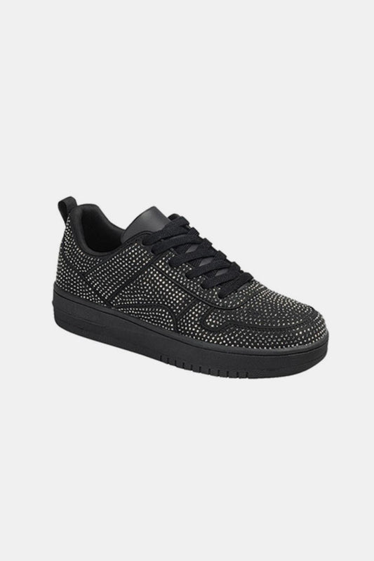 Forever Link Rhinestone Platform Flat Sneakers - Opulent Empire