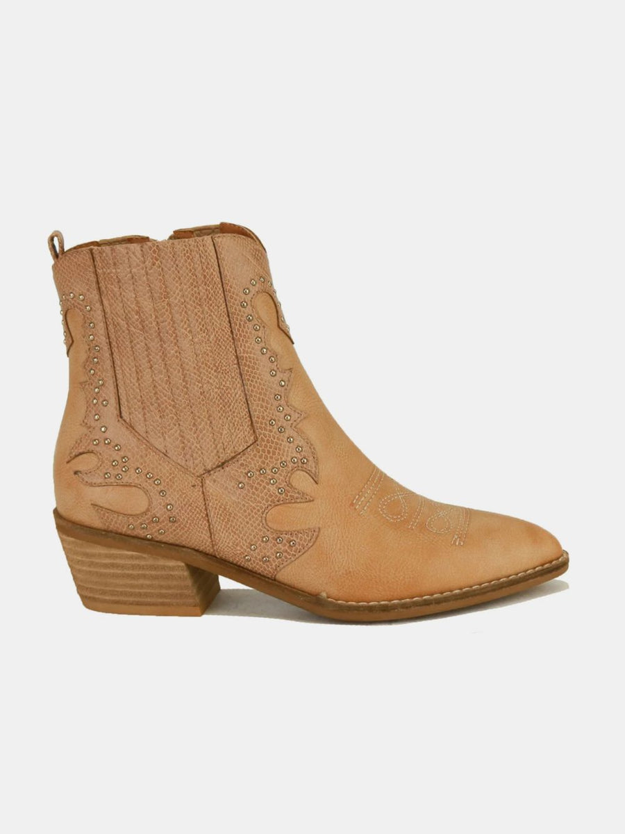 Beast Fashion Studded Detail Point Toe Boots - Opulent Empire