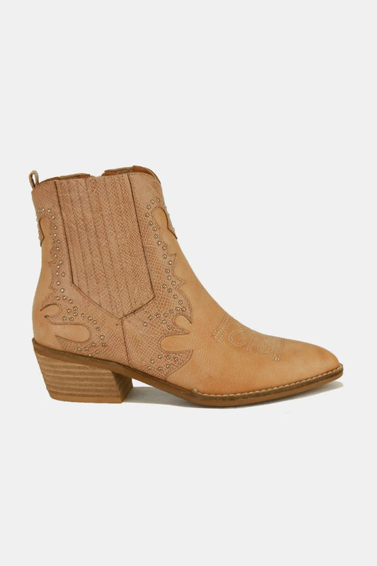 Beast Fashion Studded Detail Point Toe Boots - Opulent Empire