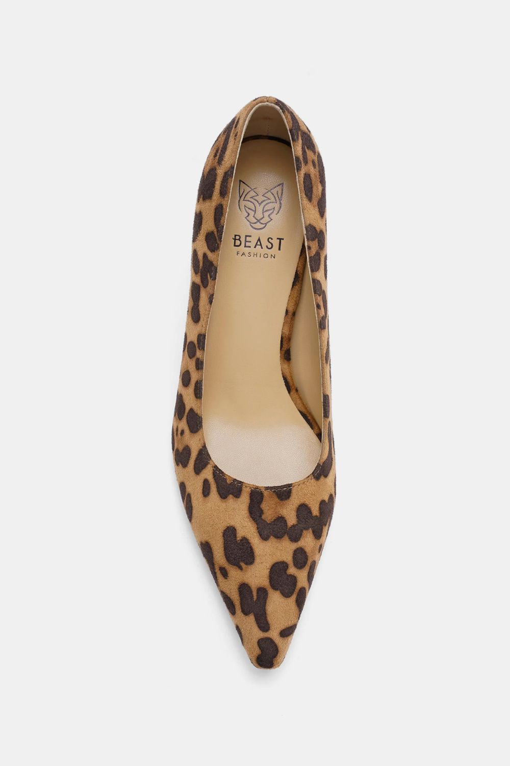 Cove Montclair — Beast Fashion Faux Suede Leopard Point Toe Pumps Leopard Fashion Footwear, alternate view 6