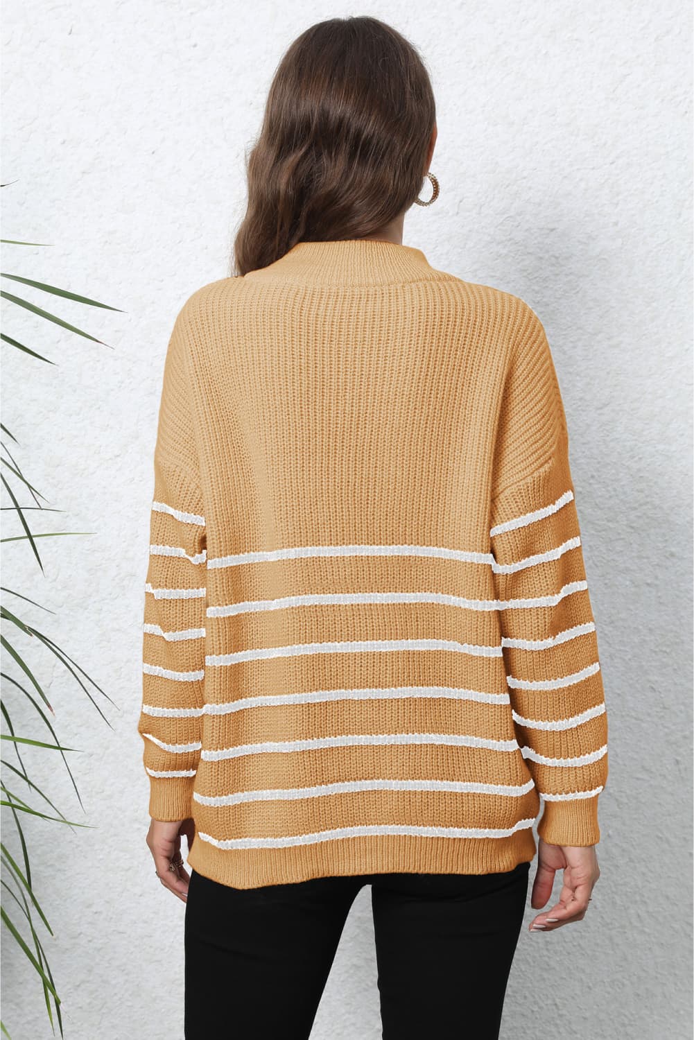Hollis Rivière — Mock Neck Long Sleeve Zip-Up Sweater, alternate view 9