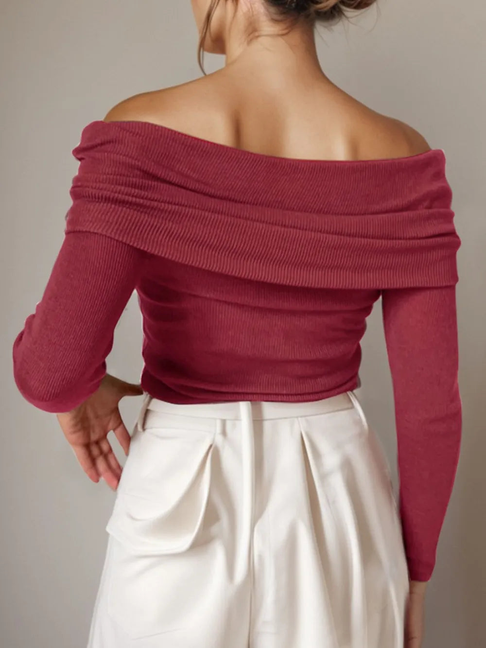 Lior Rousseau — Off-Shoulder Long Sleeve Sweater, alternate view 3