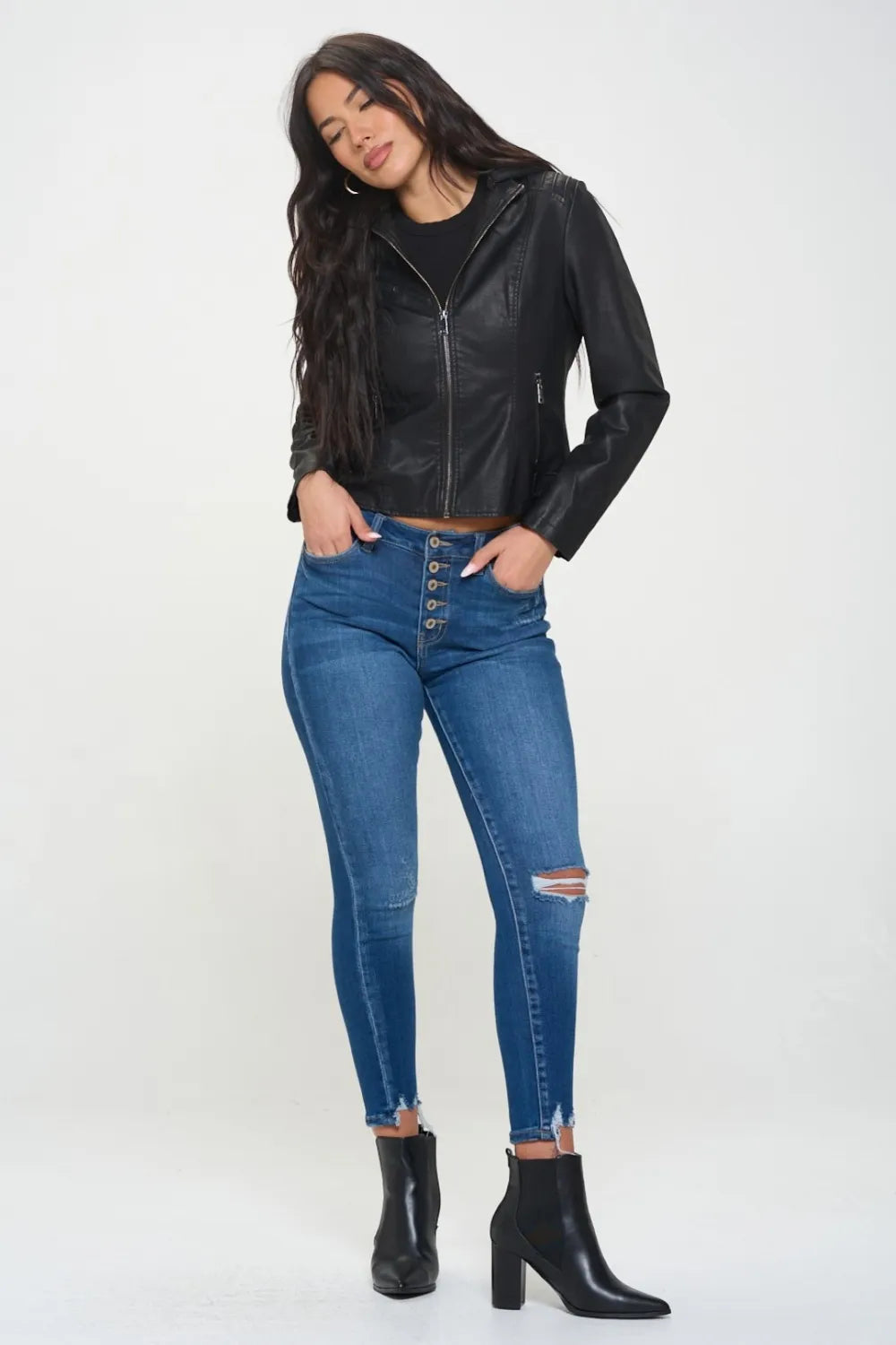 Winter Saint-Clair — Coalition LA Zip Up Hooded Jacket, alternate view 4