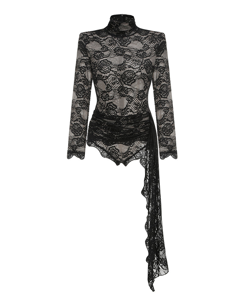 Finley Vallière — Sexy Lace See-through Bodysuit Fashion Top, alternate view 6