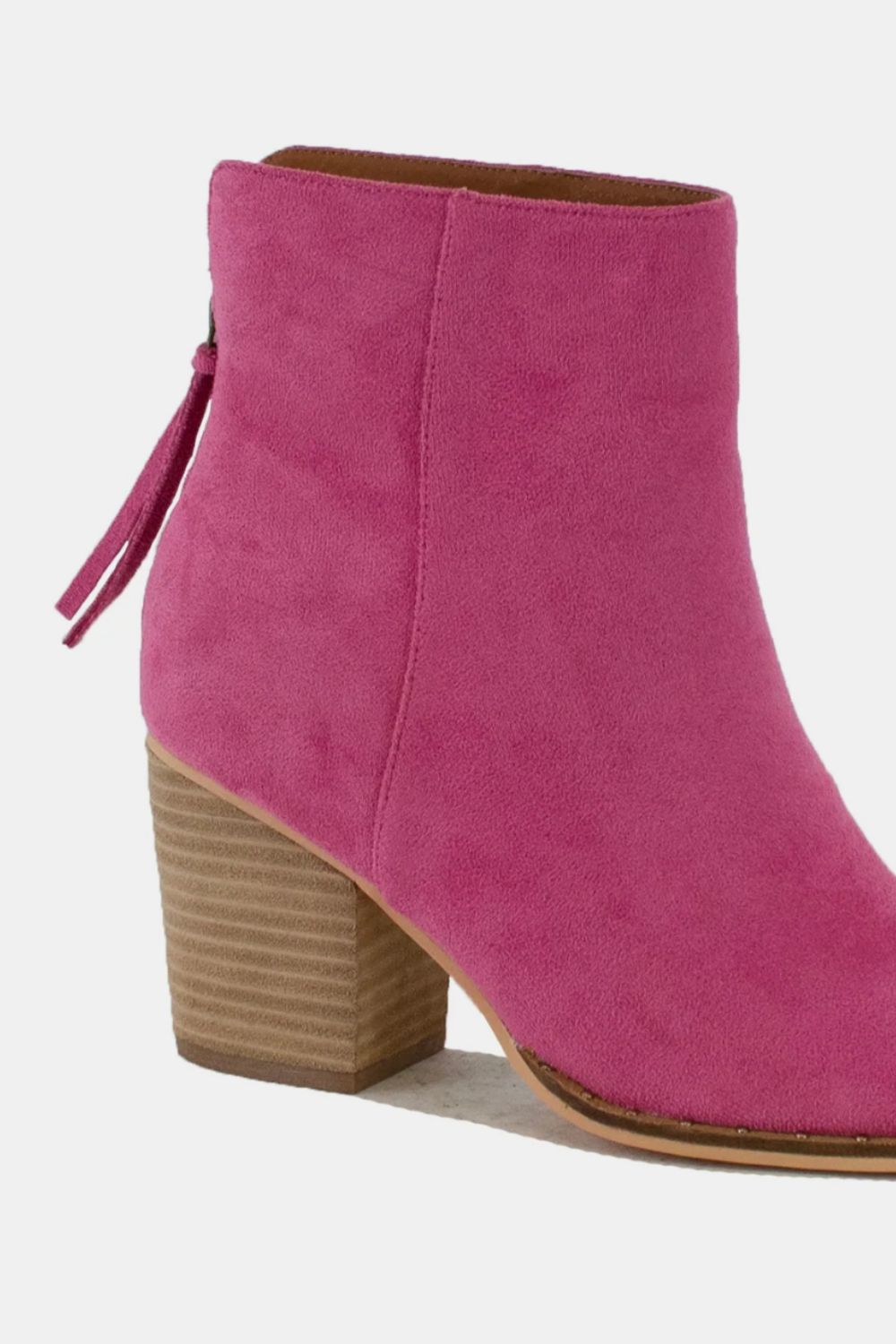 Vale Montclair — Beast Fashion Suede Point Toe Ankle Booties Cerise Fashion Footwear, alternate view 3