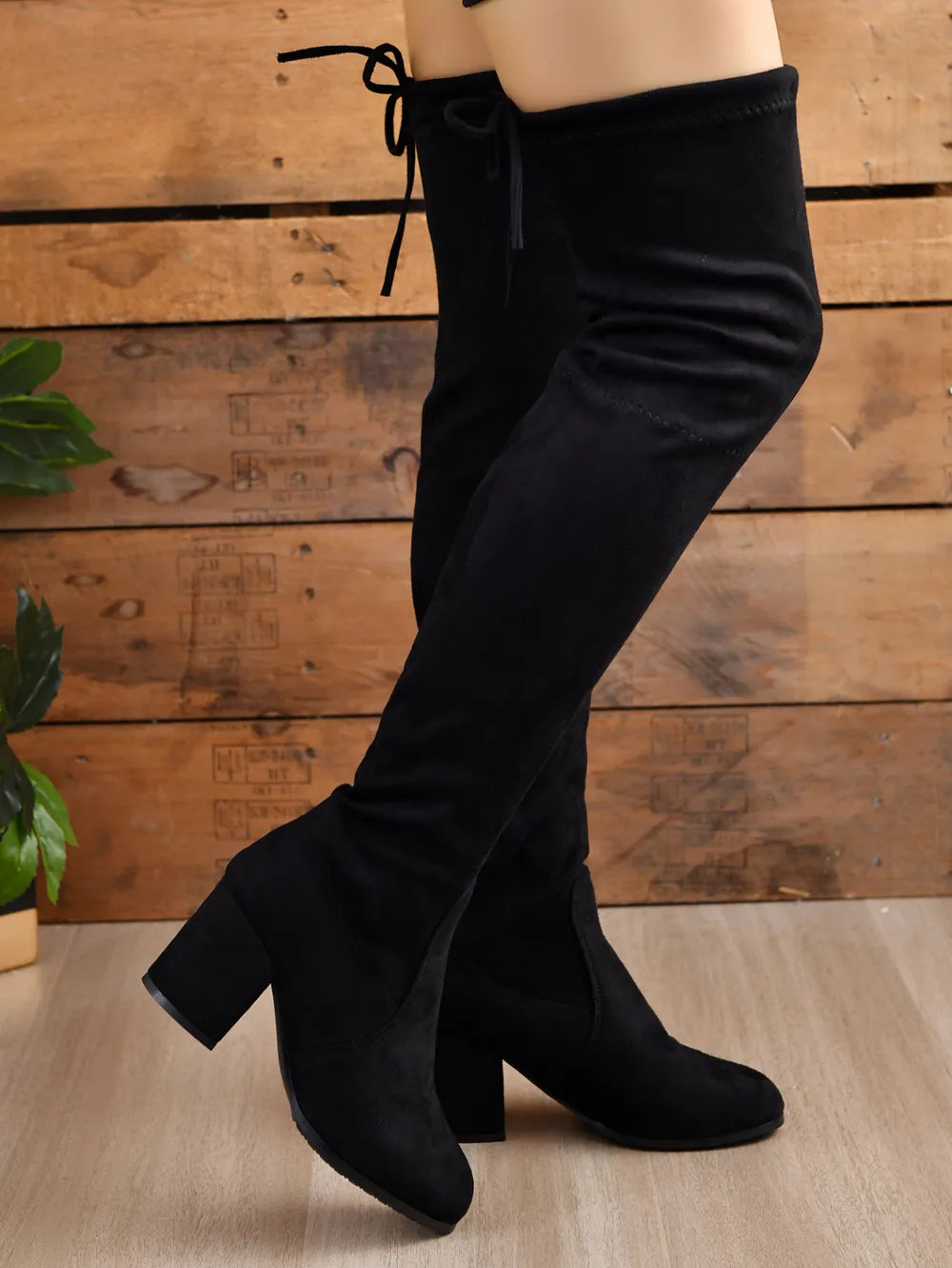 Gray Marino — Round Toe Block Heel Boots, alternate view 4