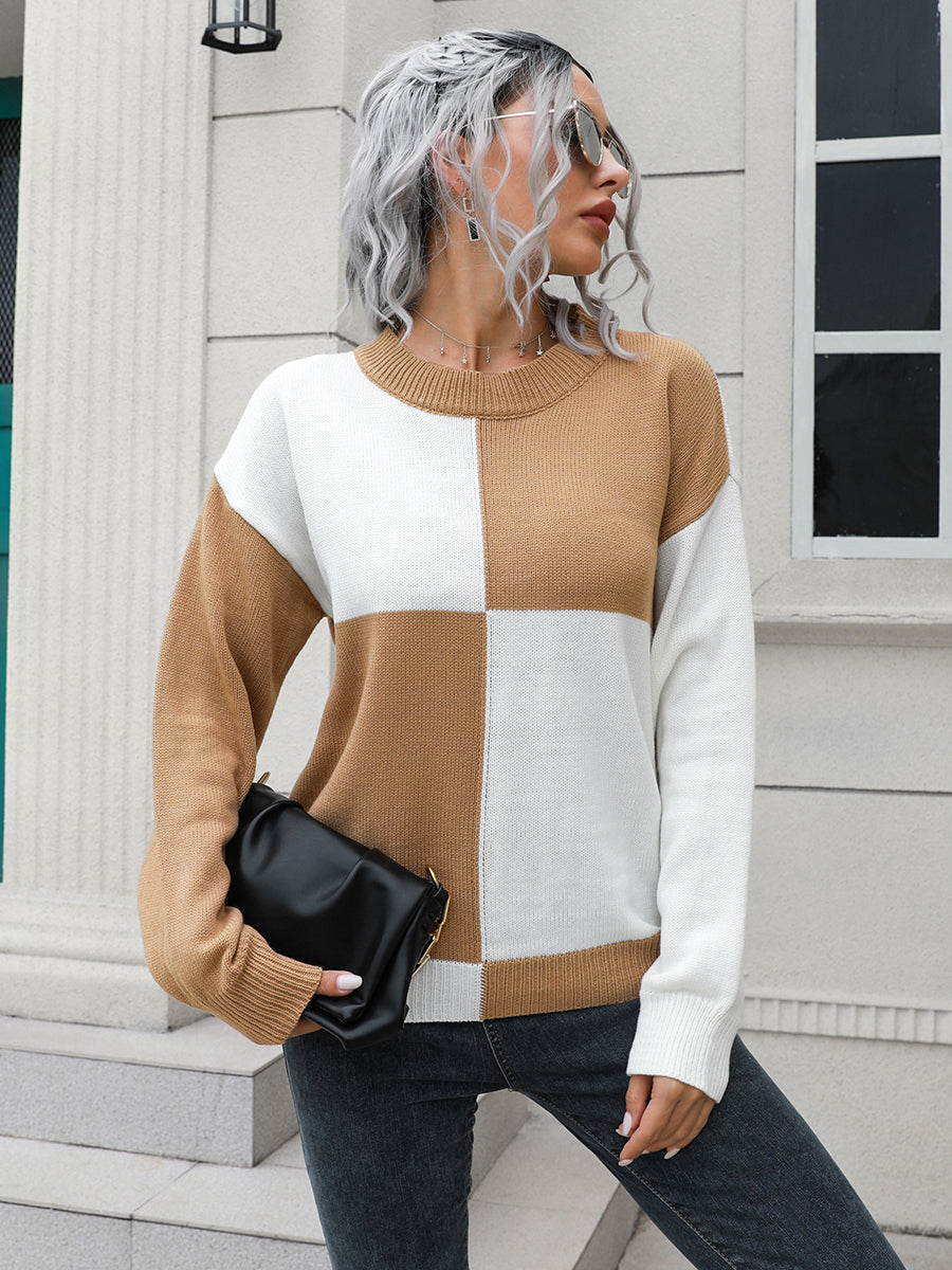 Gray Fontaine — Contrast Drop Shoulder Sweater