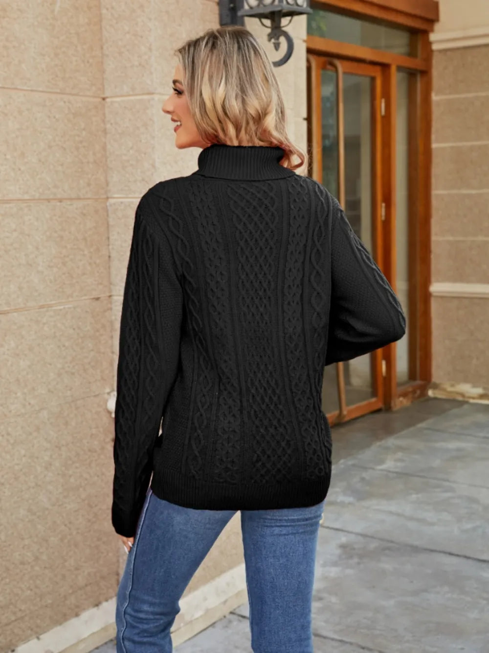 Blaise Valmont — Cable-Knit Mock Neck Sweater, alternate view 18