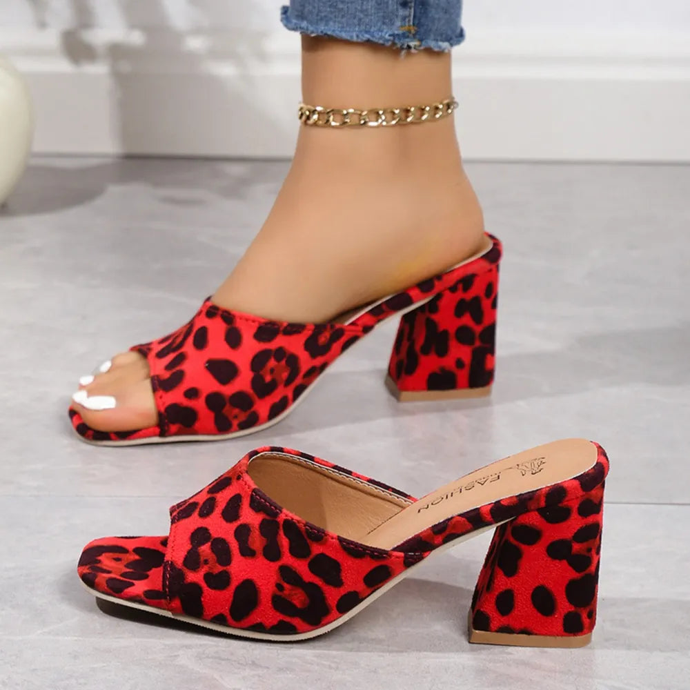 Ivory Allegra — Leopard Block Heel Suede Sandals, alternate view 7