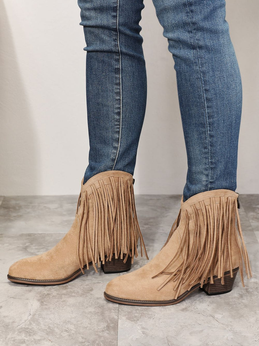 Legend Women's Fringe Cowboy Western Ankle Boots - Opulent Empire