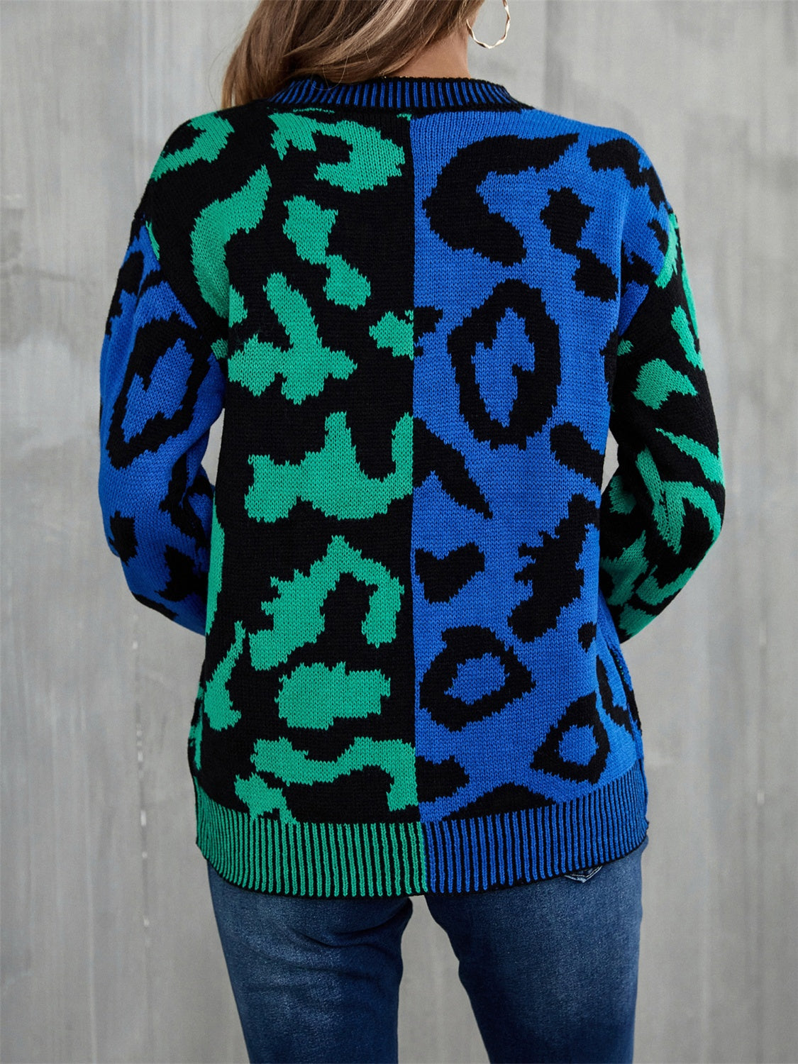 Darcy Delacroix — Angel Wings Leopard Round Neck Long Sleeve Sweater, alternate view 6