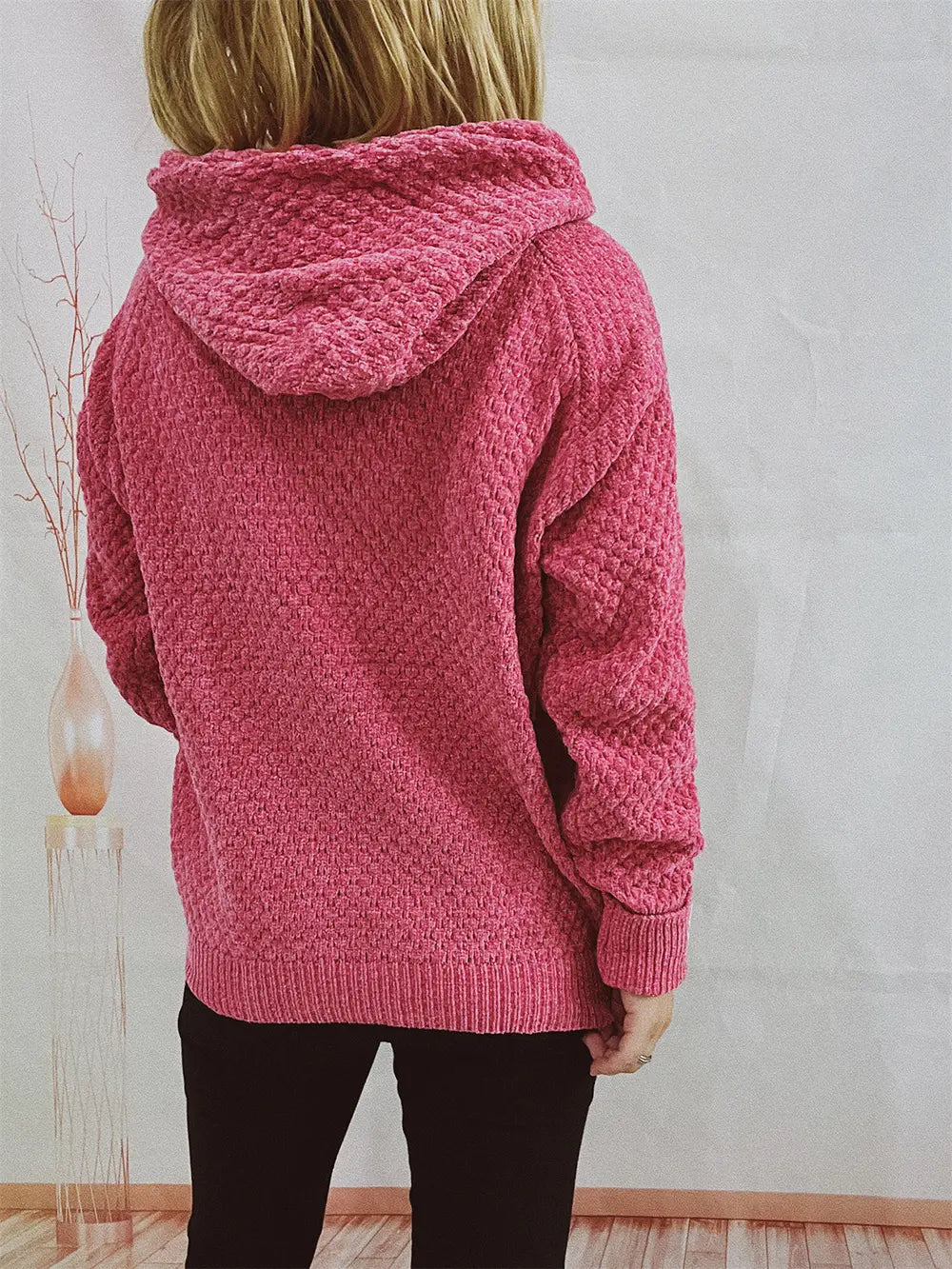 Fable Delacroix — Drawstring Long Sleeve Hooded Sweater, alternate view 2