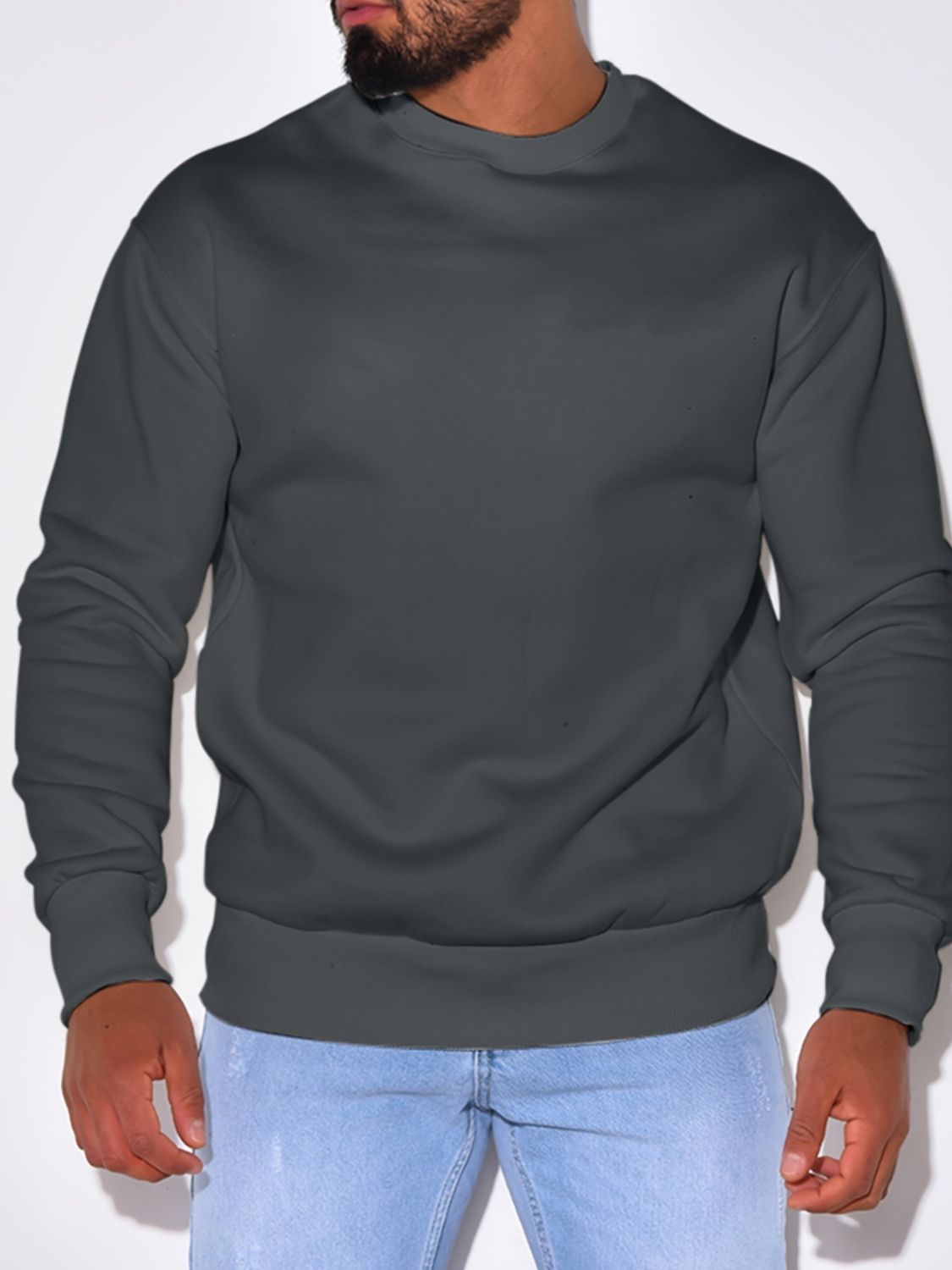 Jasper — Men's Plus Size Round Neck Sweatshir, alternate view 3