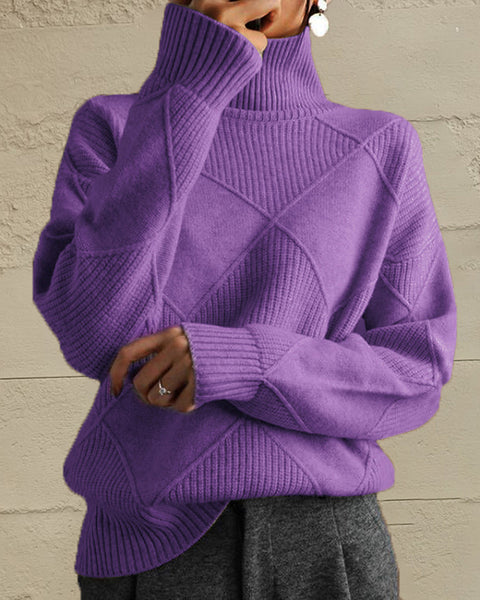 Emery Rivière — Geometric Turtleneck Long Sleeve Sweater, alternate view 4