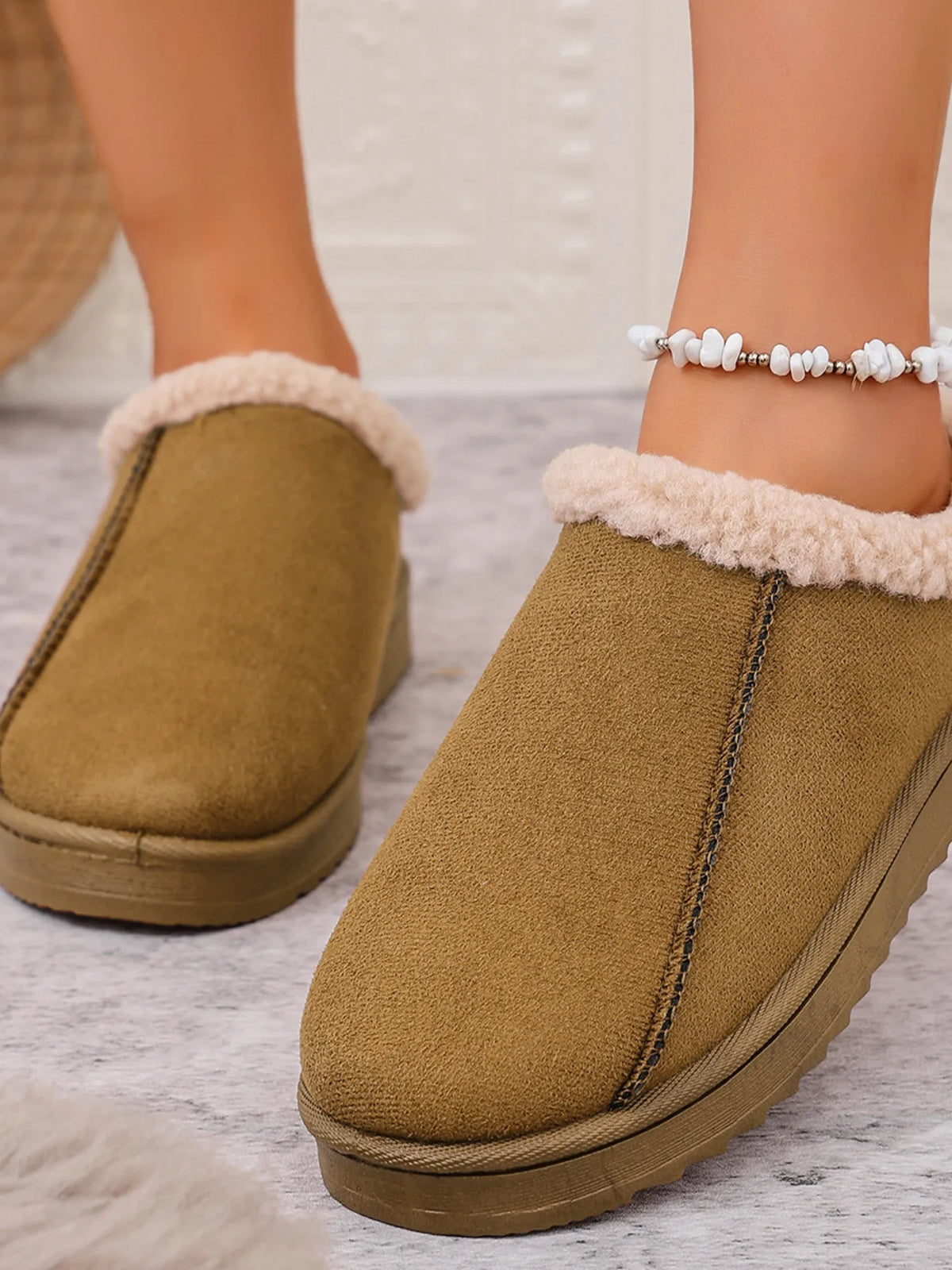 Paris Marino — Cozy Faux Fur Lined Slippers Fashion Footwear, alternate view 7