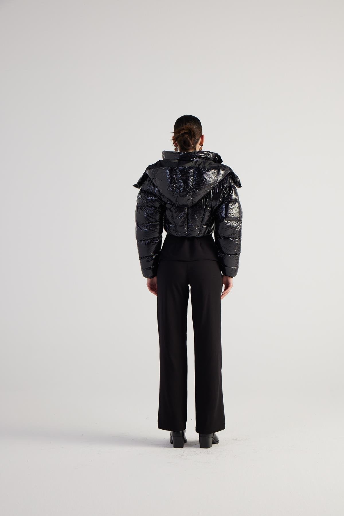 Aida — Black Puffer Hooded Jacket, alternate view 5