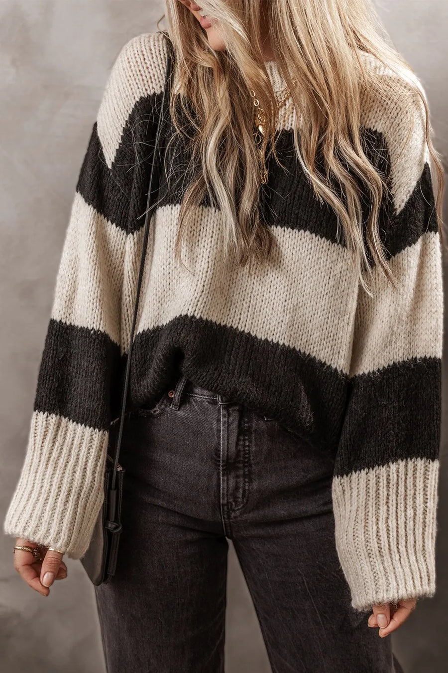 Marlowe Fontaine — Color Block Round Neck Sweater