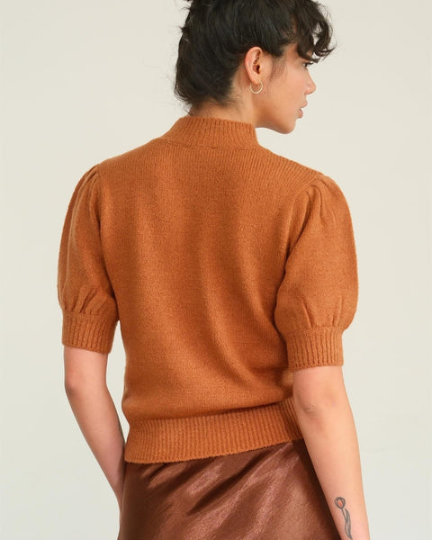 HYFVE Mock Neck Puff Sleeve Sweater