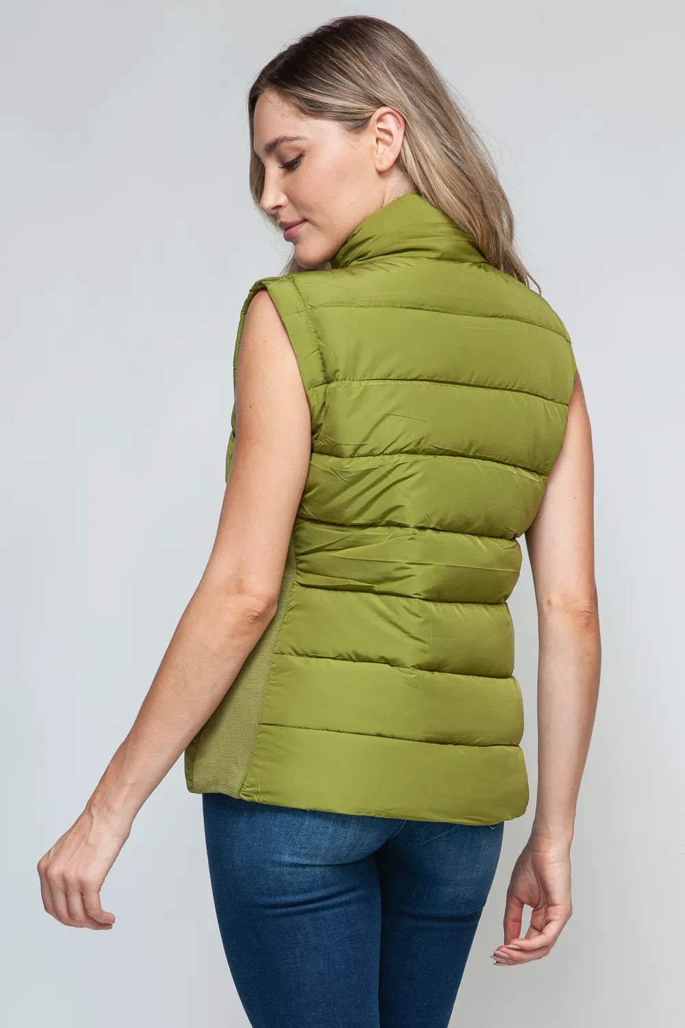 Ocean Saint-Clair — Snobbish Zip Up Turtleneck Vest with Pockets Cardamom Seed Sweater or Cardigan, alternate view 3