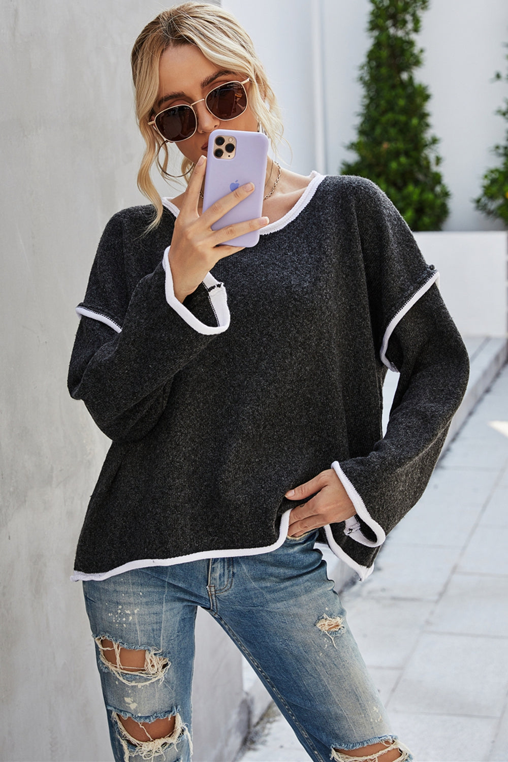 Dove Delacroix — Angel Wings Round Neck Dropped Shoulder Sweater, alternate view 9