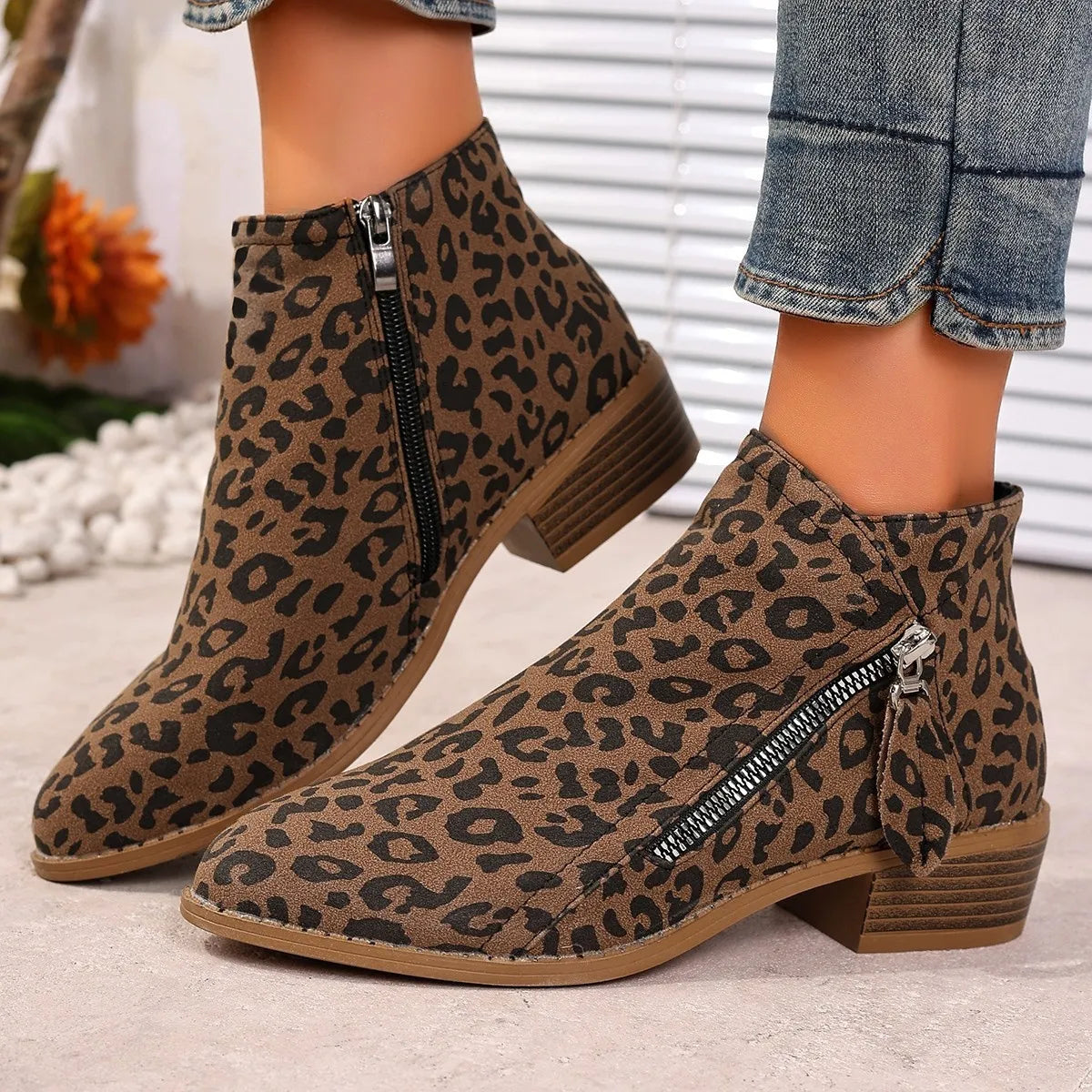 Harbor Fiorenza — Point Toe Block Heels Boots Fashion Footwear, alternate view 8