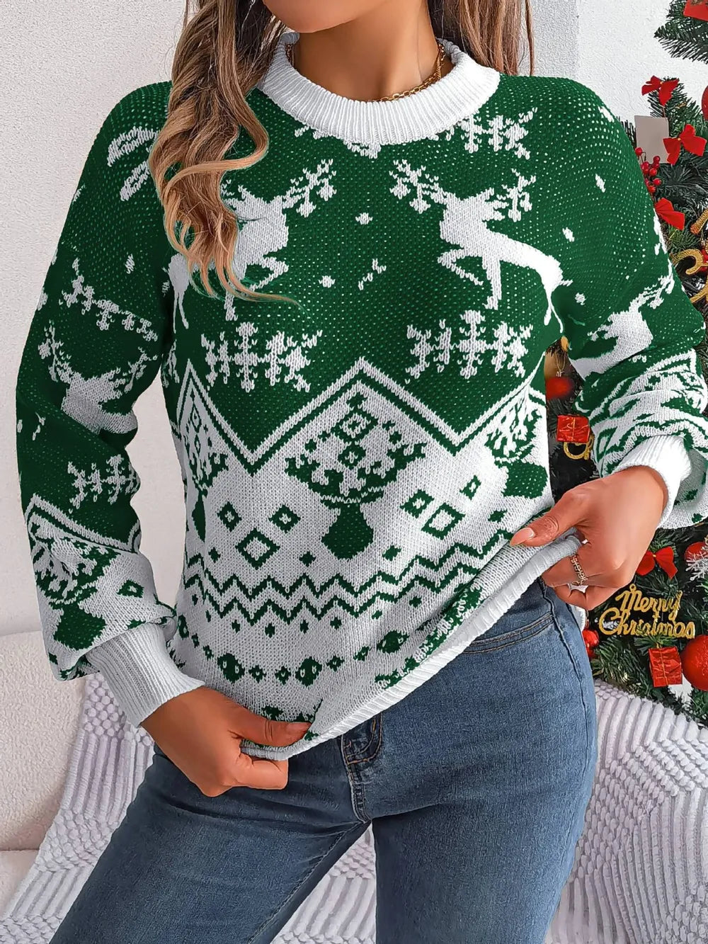 Finley Rivière — Christmas Element Round Neck Long Sleeve Sweater, alternate view 9
