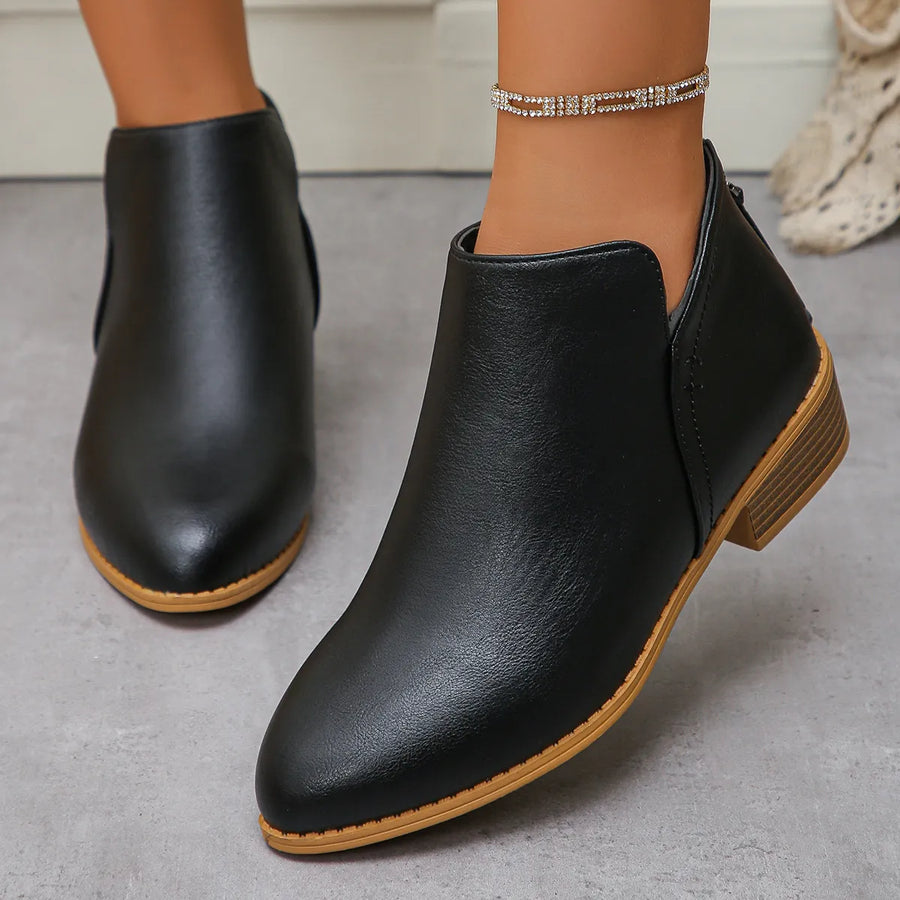 Sage Venturi — Classic Block Heel Ankle Boots, alternate view 2