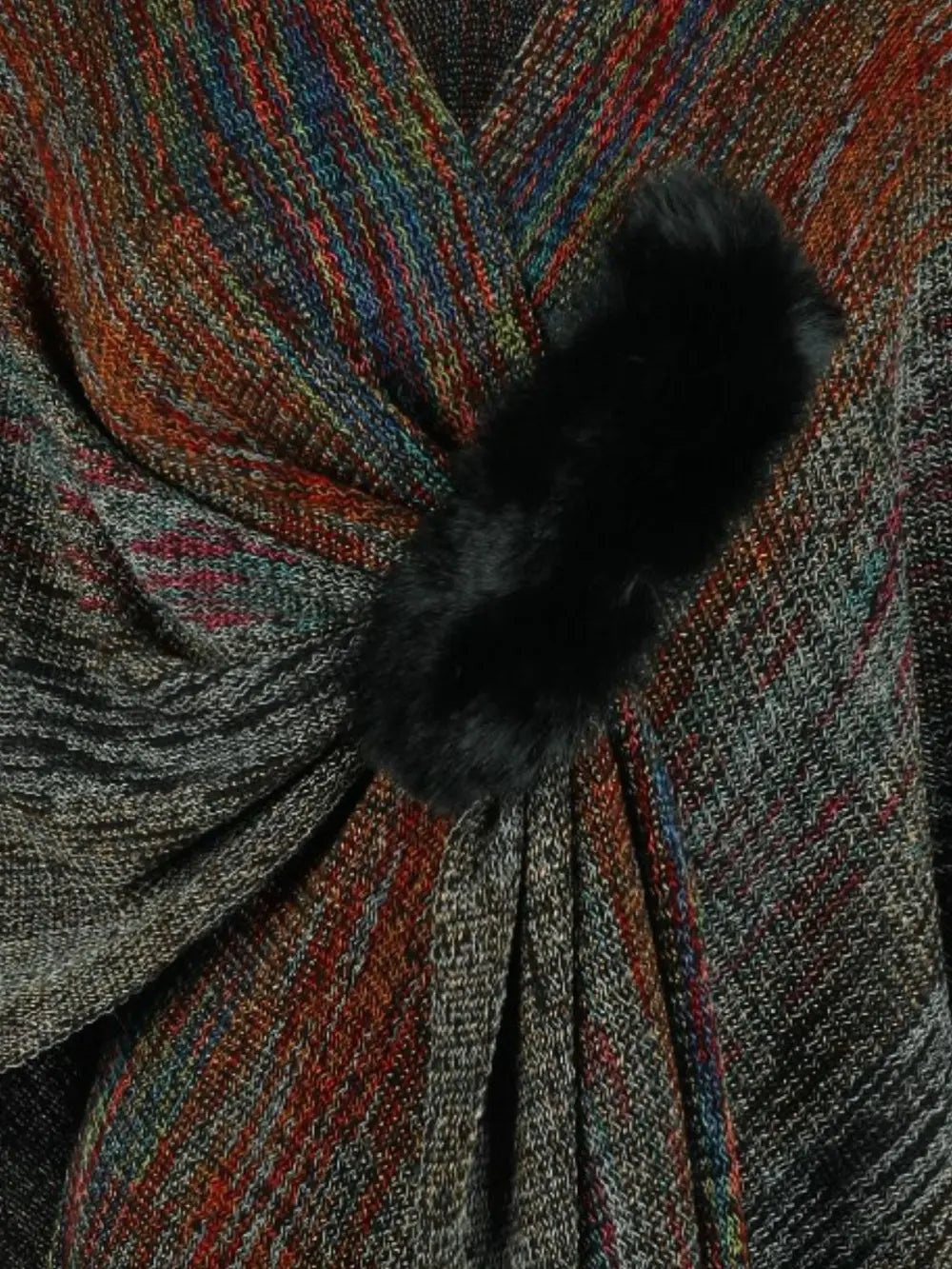 Winter Versailles — Heathered Fringe Hem Poncho, alternate view 10