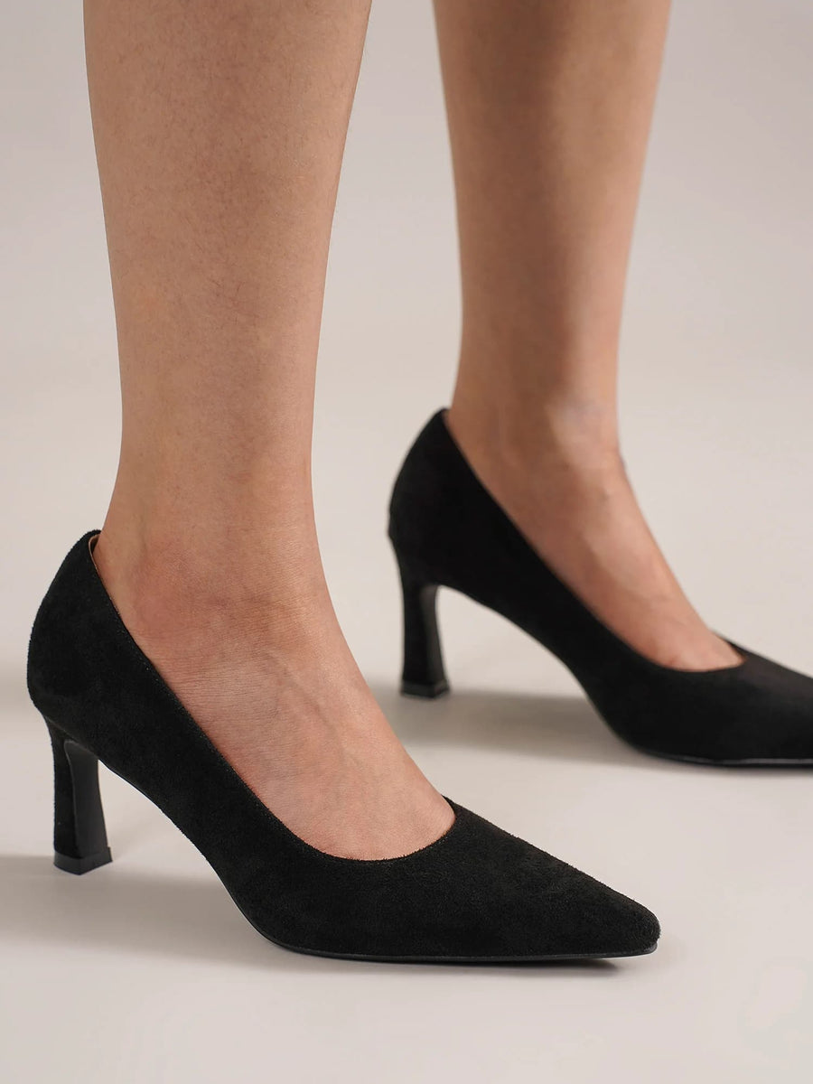 Beast Fashion Faux Suede Point Toe Pumps - Opulent Empire