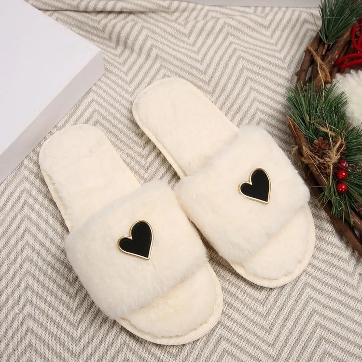 Wren Rosetti — Heart Open Toe Flats Slippers Fashion Footwear, alternate view 11