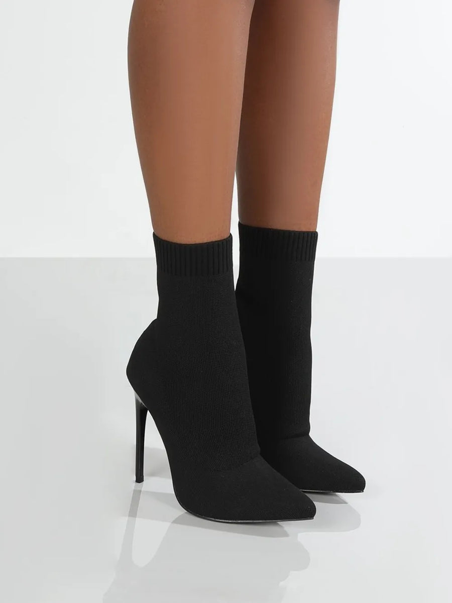 Wren Fiorenza — Mesh Point Toe Stiletto Boots Fashion Footwear