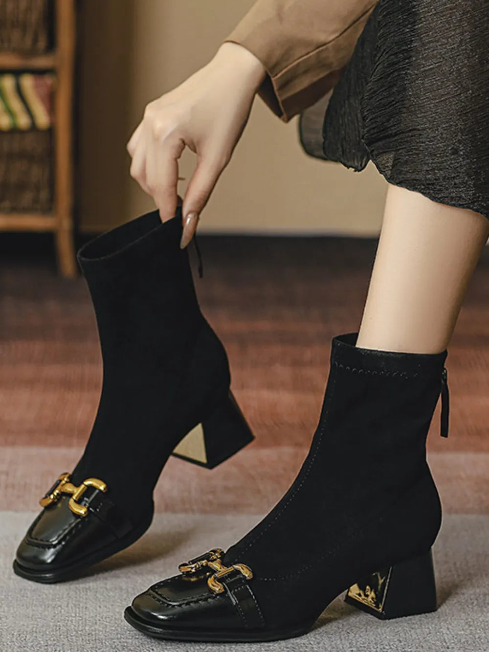 Zephyr Venturi — Square Toe Block Heels Boots Fashion Footwear, alternate view 7