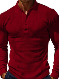 Nikolai — Men's Full Size Waffle-Knit Quarter Button Polo Plus Size, alternate view 6
