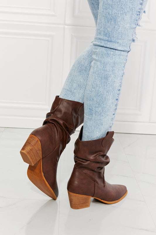 MMShoes Better in Texas Scrunch Cowboy Boots in Brown - Opulent Empire