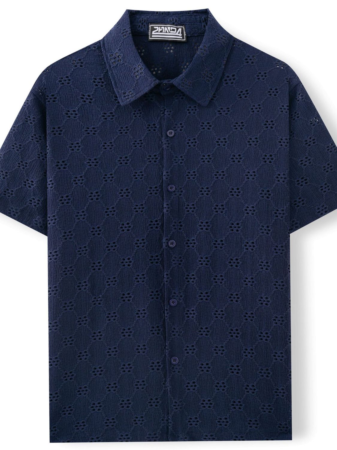 Leander — Men's Plus Size Button Down Short Sleeve Shirt, alternate view 5