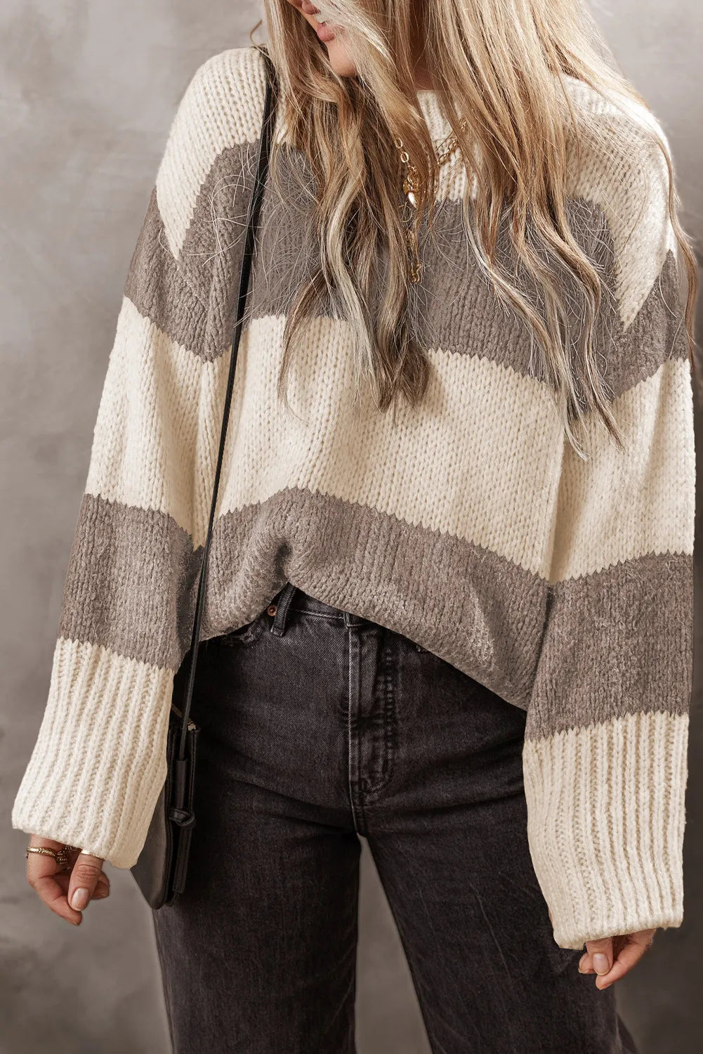 Marlowe Fontaine — Color Block Round Neck Sweater, alternate view 6