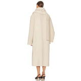 Helsa Oversized Coat with Detachable Scarf in Ivory