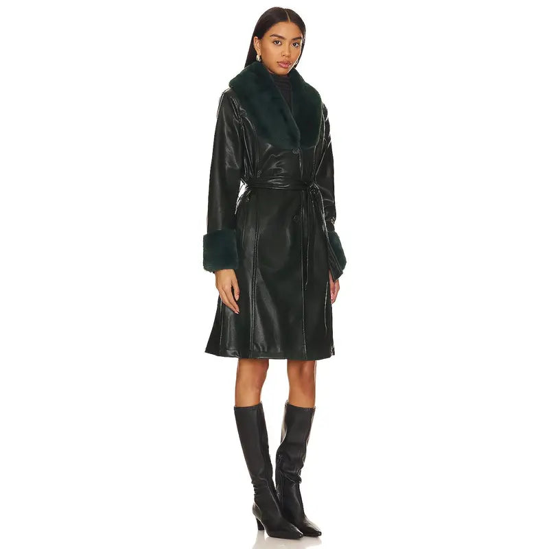 BLANKNYC Faux Leather Coat in Goodnight Moon