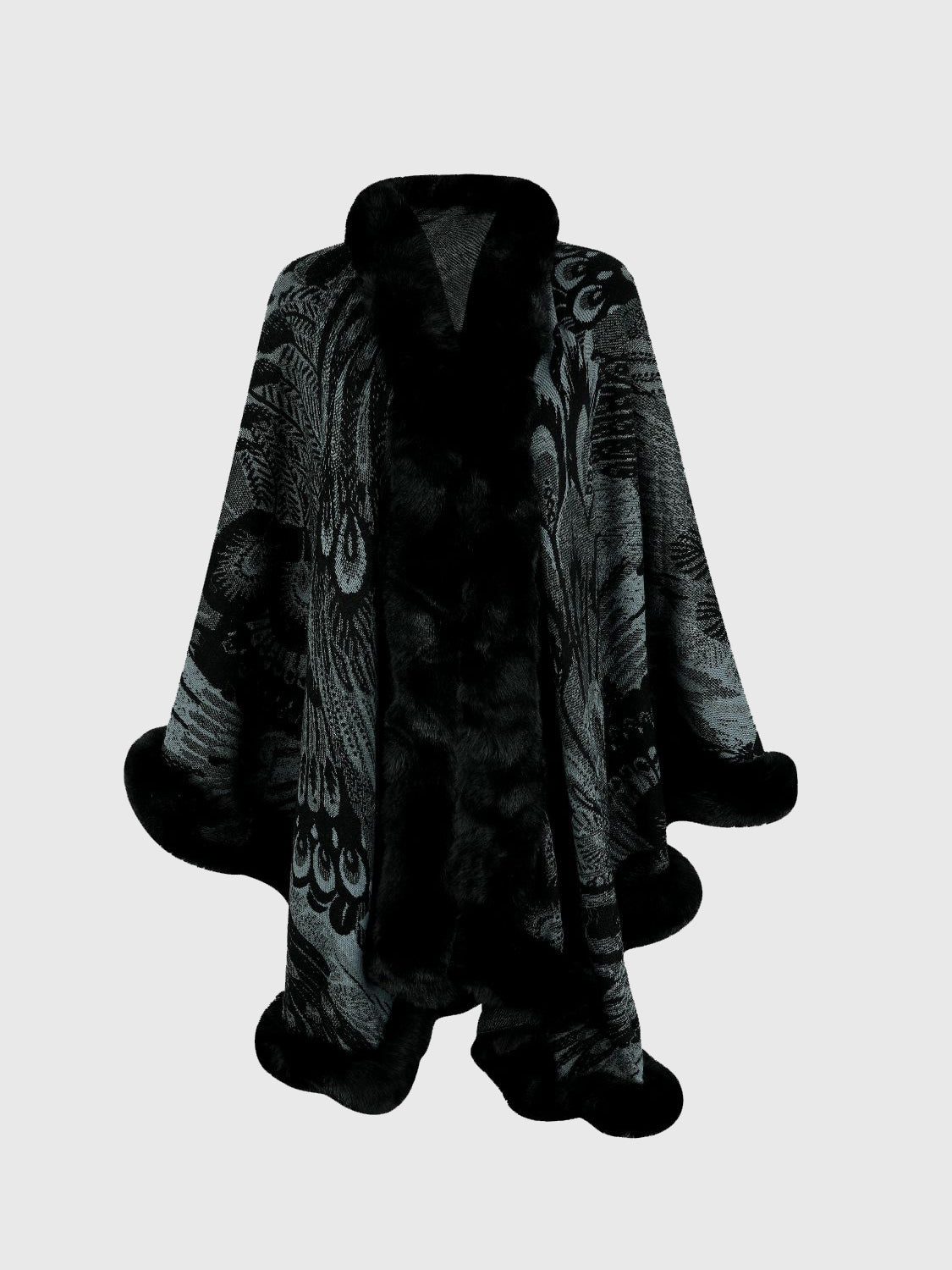 Dove Versailles — Printed Open Front Poncho, alternate view 5