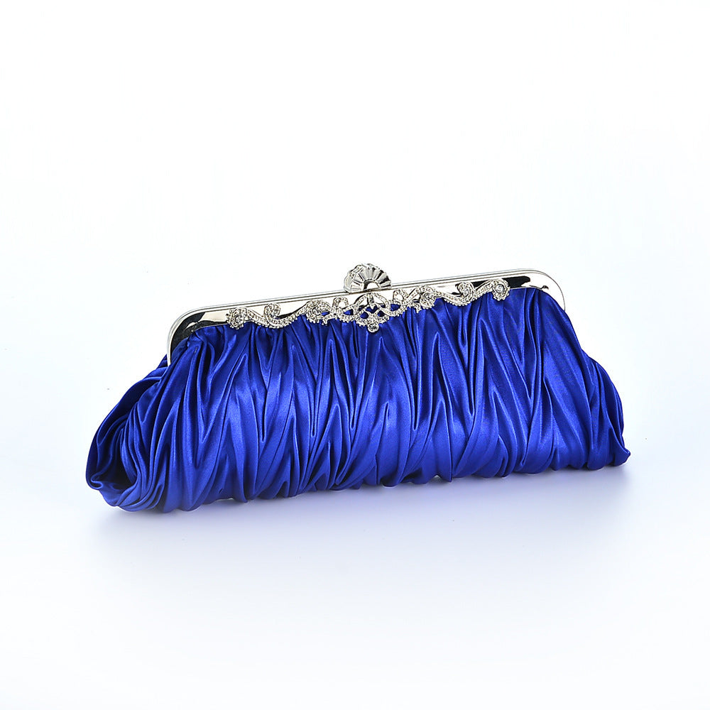 Red New Style Bridal Wedding Clutch Pleated Chain Bag