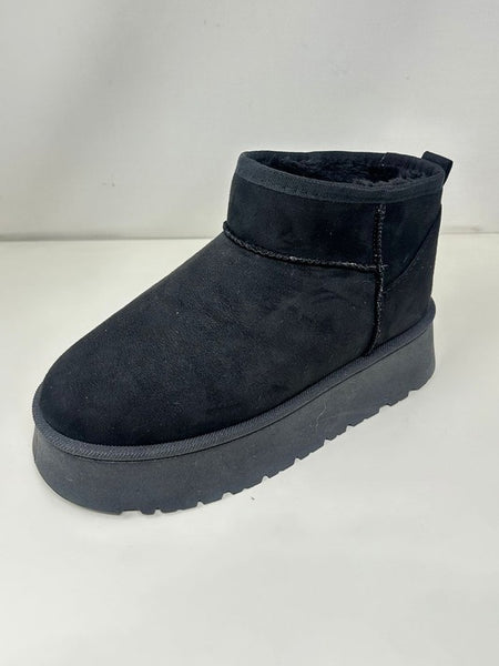 WILD DIVA Suede Round Toe Platform Booties - Opulent Empire