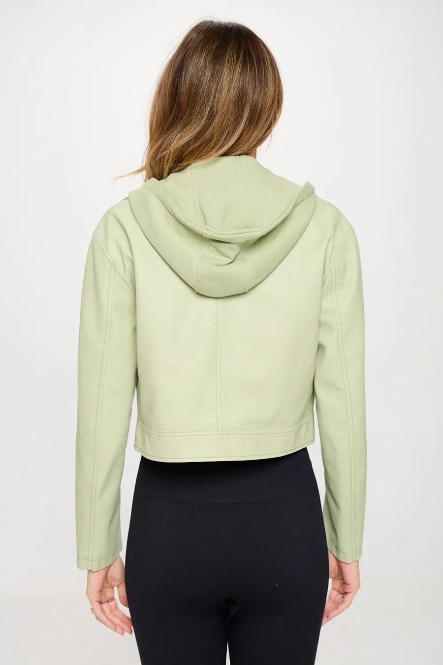 Sage Saint-Clair — Coalition LA Snap Down Cropped Hooded Jacket, alternate view 2