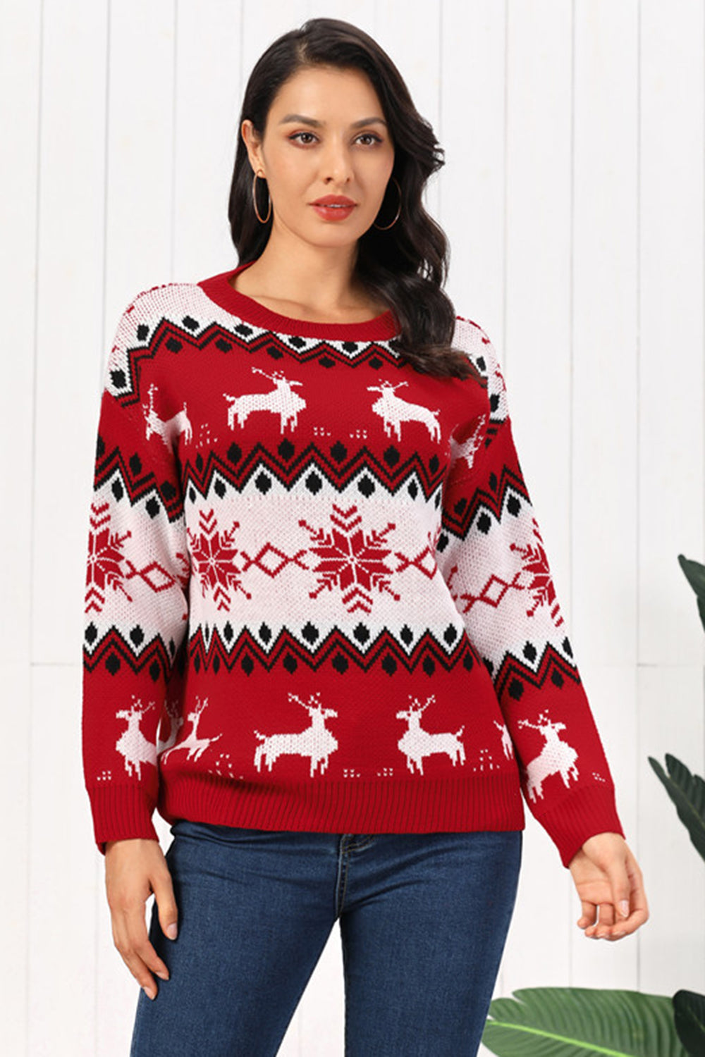 Onyx Rivière — Reindeer Round Neck Sweater, alternate view 3