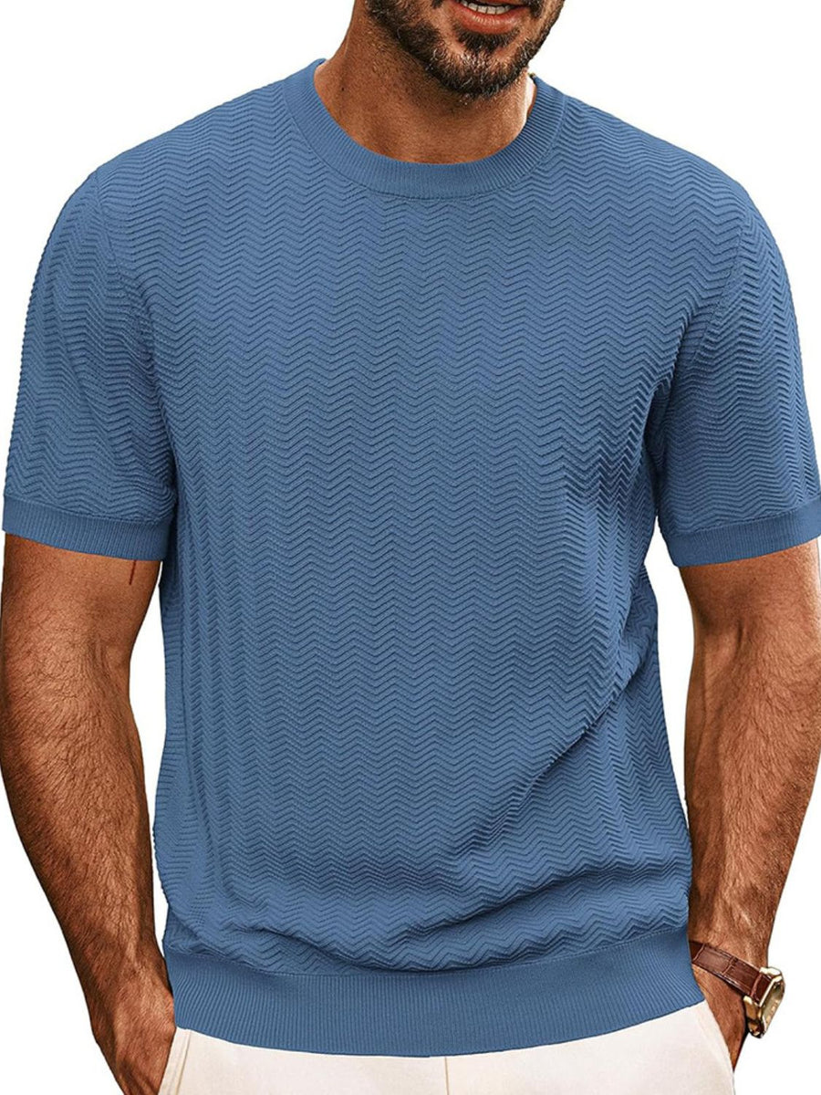Emilian — Men's Full Size Round Neck Short Sleeve T-Shirt Plus Size