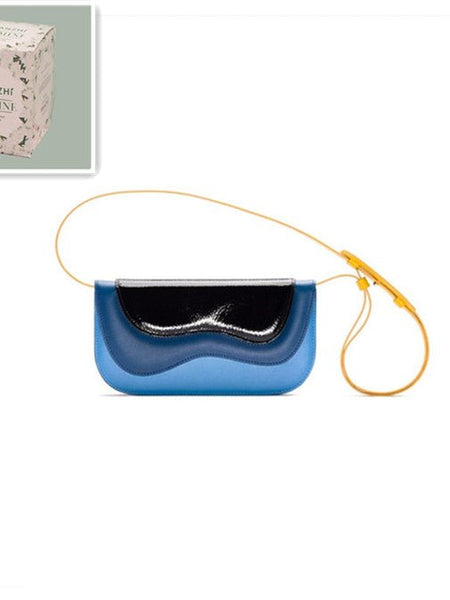 Design Style Niche Turkish Contrast Color Letter Holding New Irregular Multi-Layer Wave Pattern Single Shoulder Bag - Opulent Empire