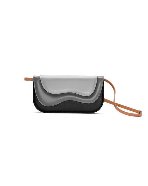 Design Style Niche Turkish Contrast Color Letter Holding New Irregular Multi-Layer Wave Pattern Single Shoulder Bag