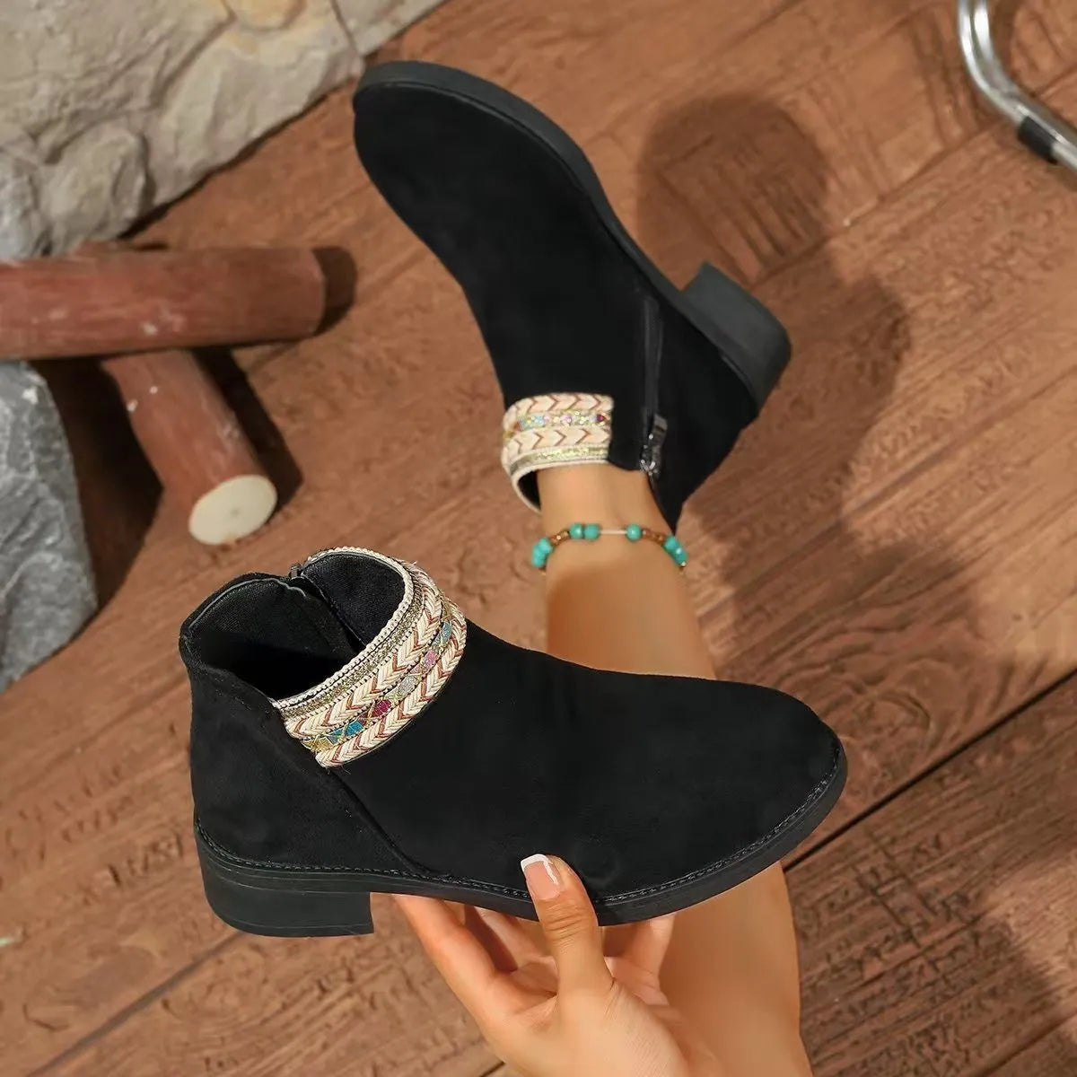 Arden Sorrento — Side Zip Block Heel Boots, alternate view 4